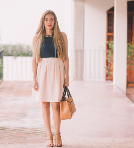 Cute Way to Wear a Midi Skirt